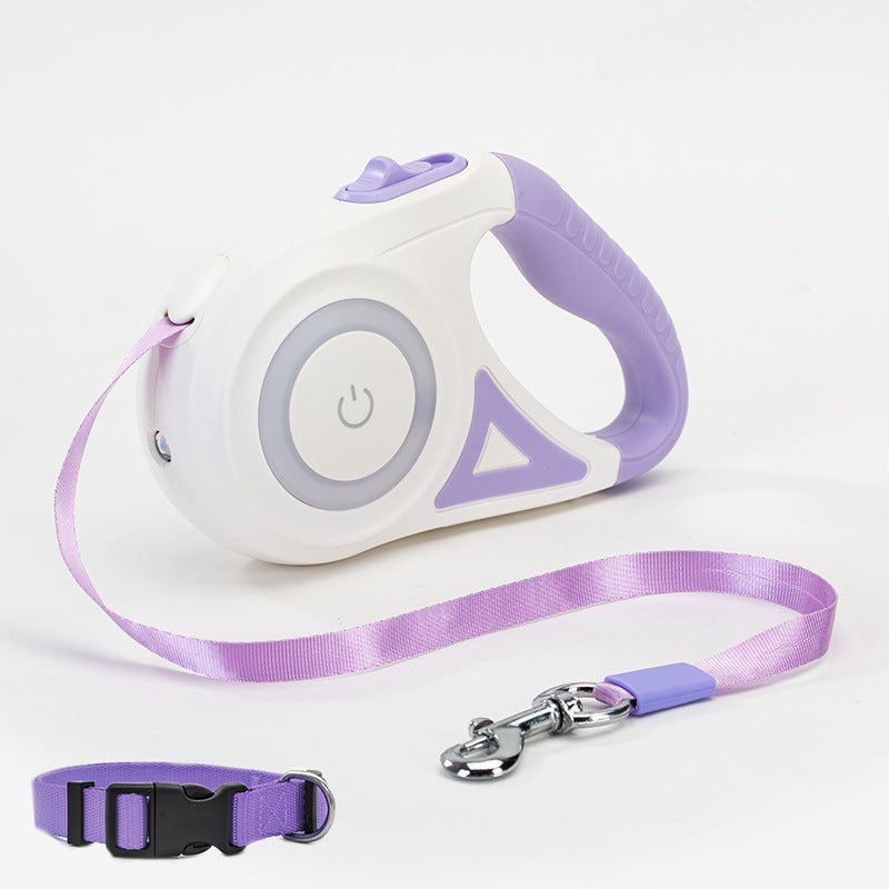 Dog Leash Retractable Leash and Dog Collar Spotlight Automatic Pet