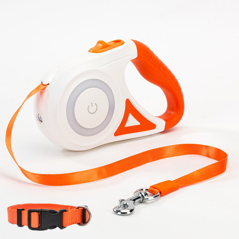Dog Leash Retractable Leash and Dog Collar Spotlight Automatic Pet